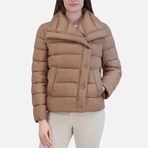 NWT Tahari Women's Asymmetrical Puffer Jacket Tan Large & Extra Large